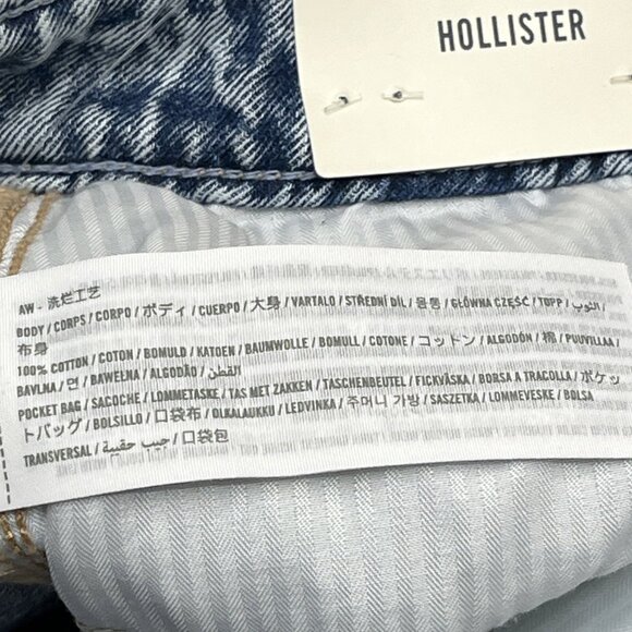 Hollister Y2K Jeans Womens 8P 29‎ Short Low Rise Baggy Vintage Wash Denim Skater - Picture 10 of 11